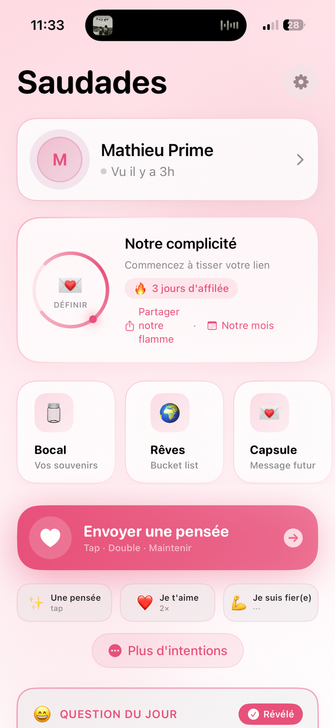 Notre histoire dans Saudades
